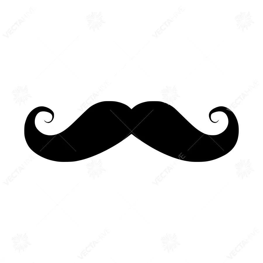 Black Mustache Icon - Vector Illustration