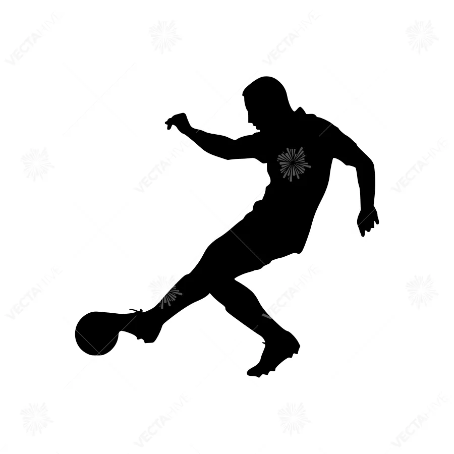Soccer Player Silhouette - Dynamic Action Shot