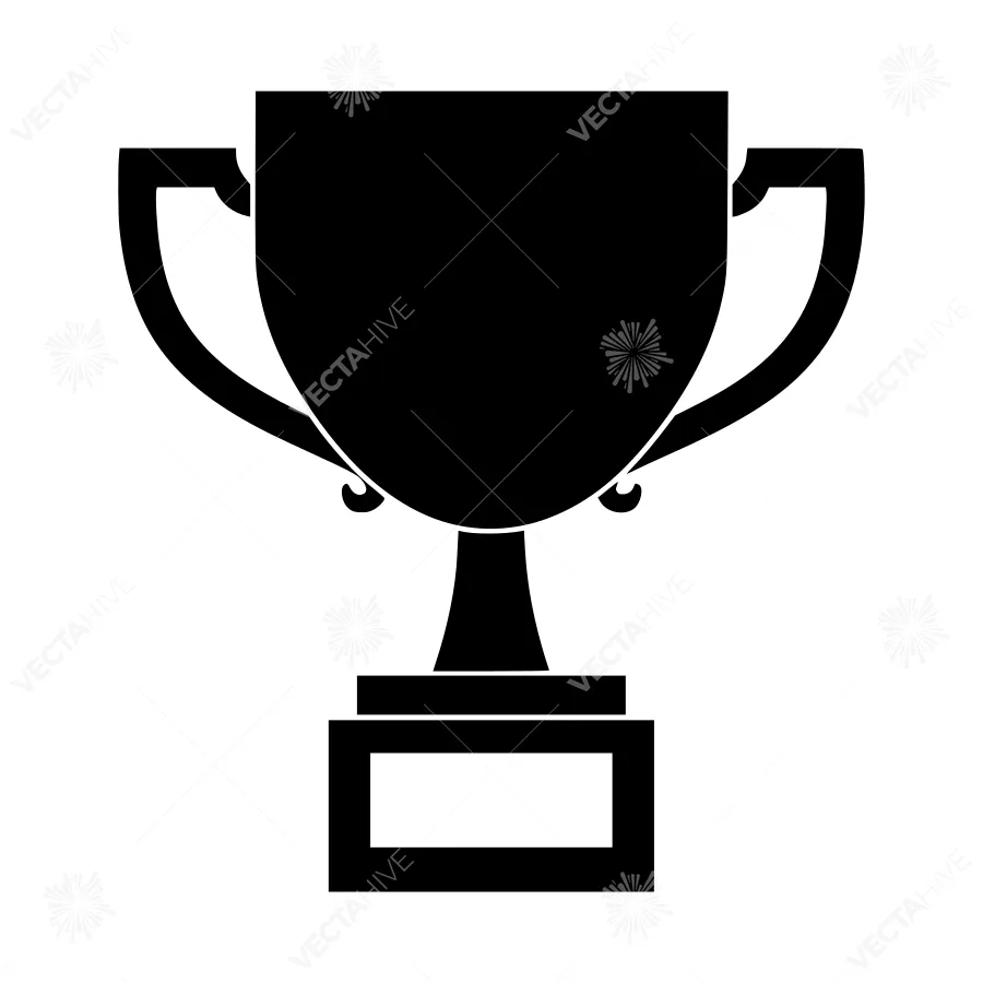 Black Trophy Icon - Vector Illustration