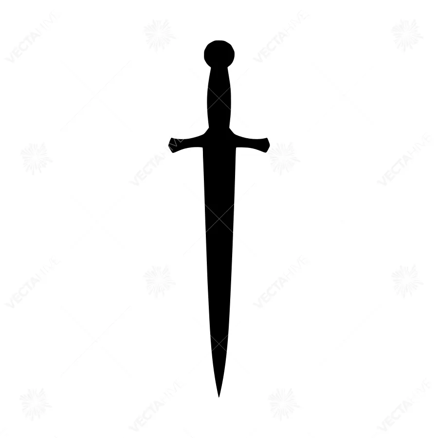 Black Sword Silhouette - Minimalist Vector Icon