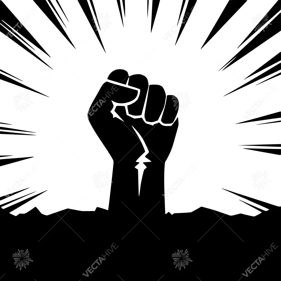 Fist Raising - Dynamic Action Illustration
