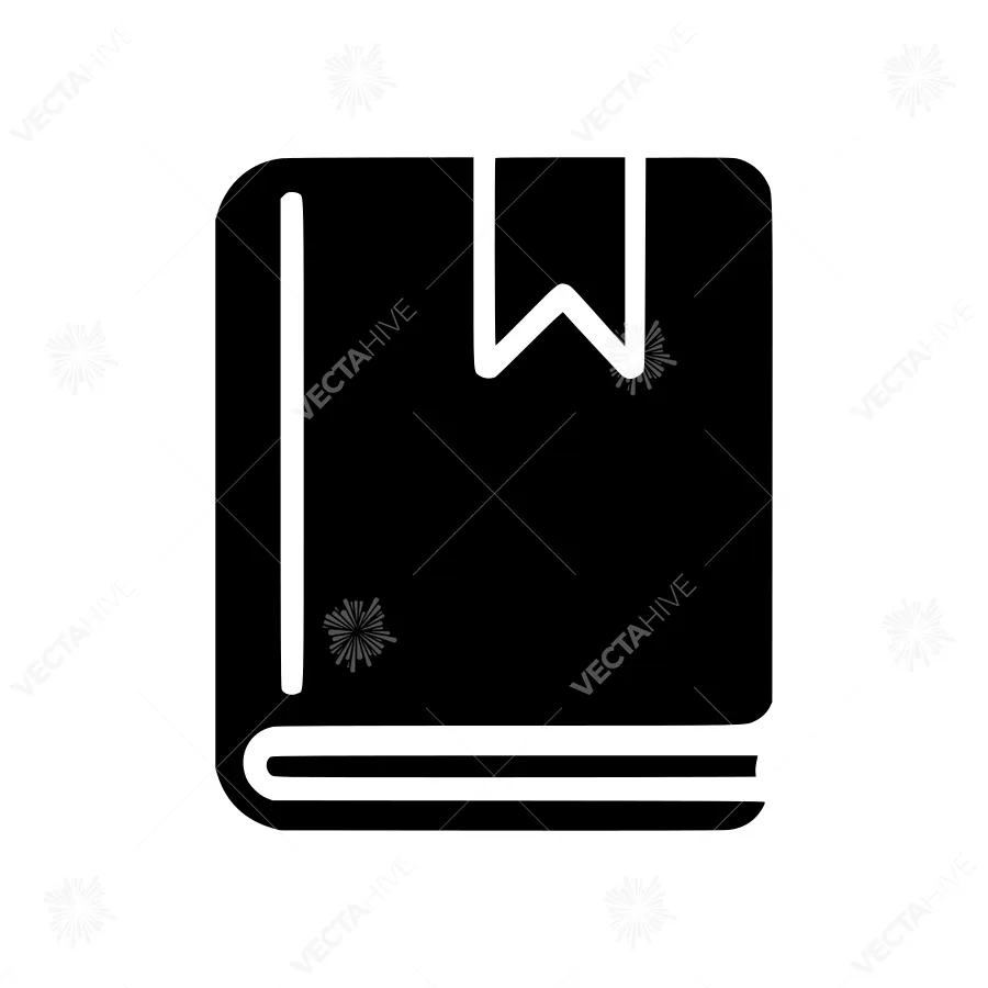Book Icon - Black & White Outline