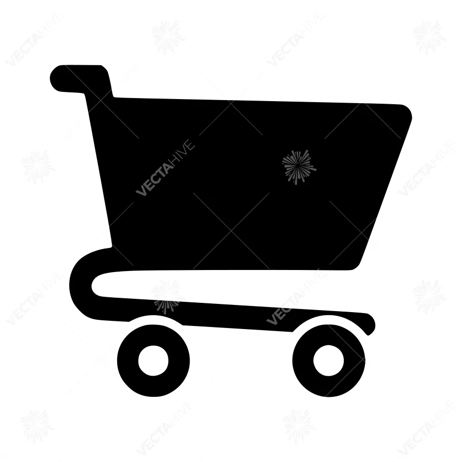 Shopping Cart Icon - Simple Black Outline