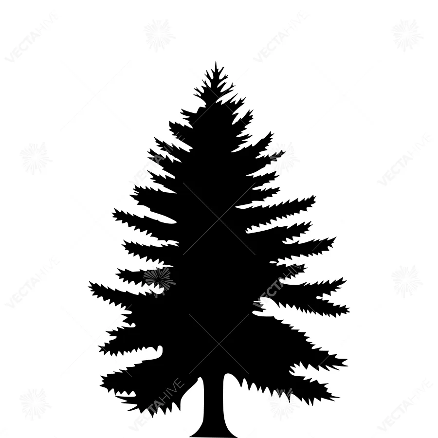 Black Pine Tree Silhouette