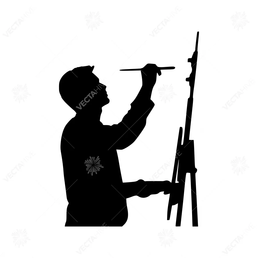 Silhouette Artist Painting Canvas