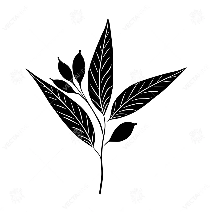 Black Leaf Silhouette Vector Illustration