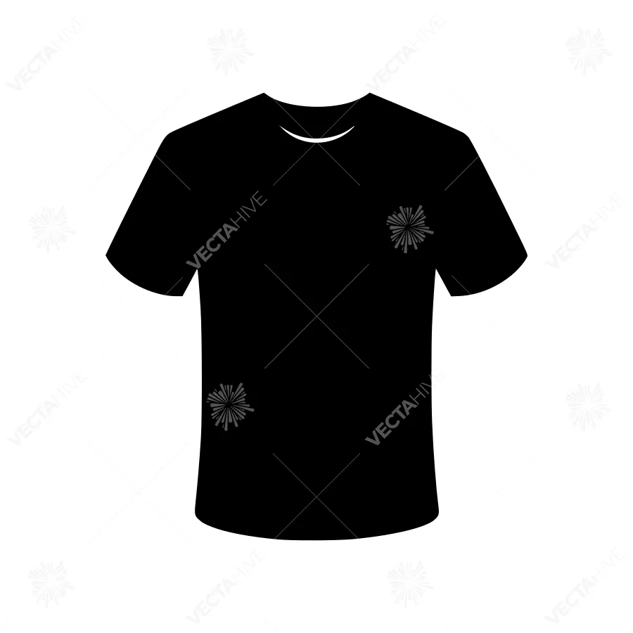 Black T-Shirt Icon - Simple Graphic Tee Vector