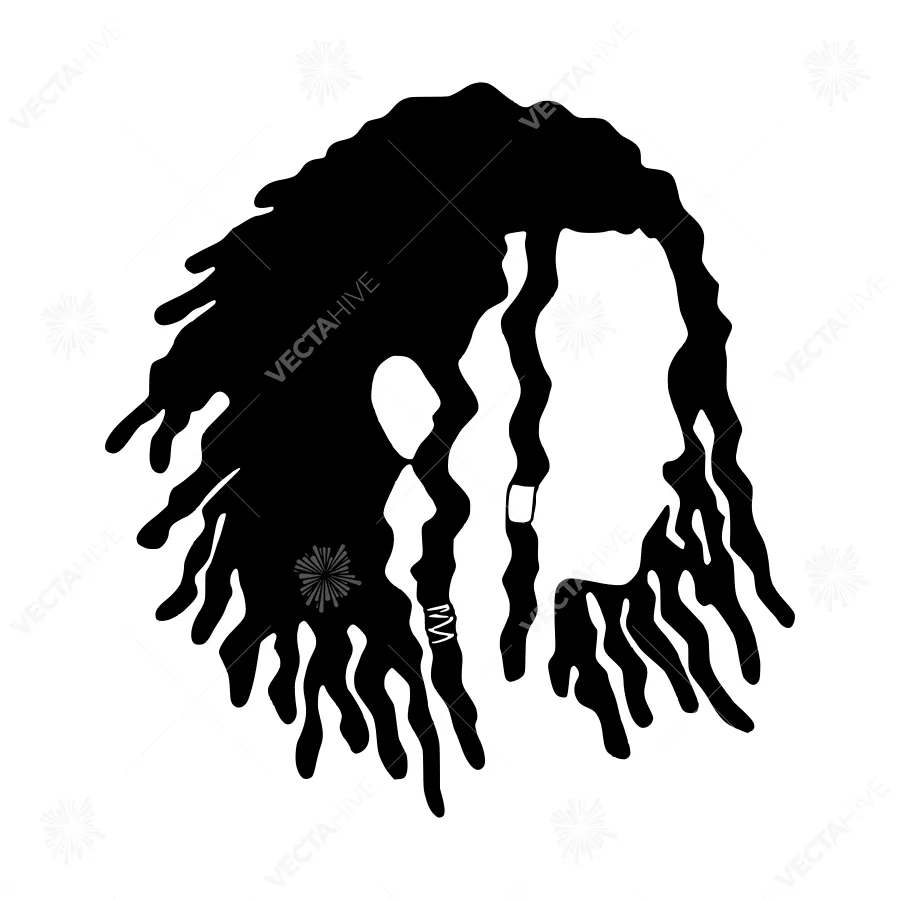 Black Hair Silhouette - Minimalist Design