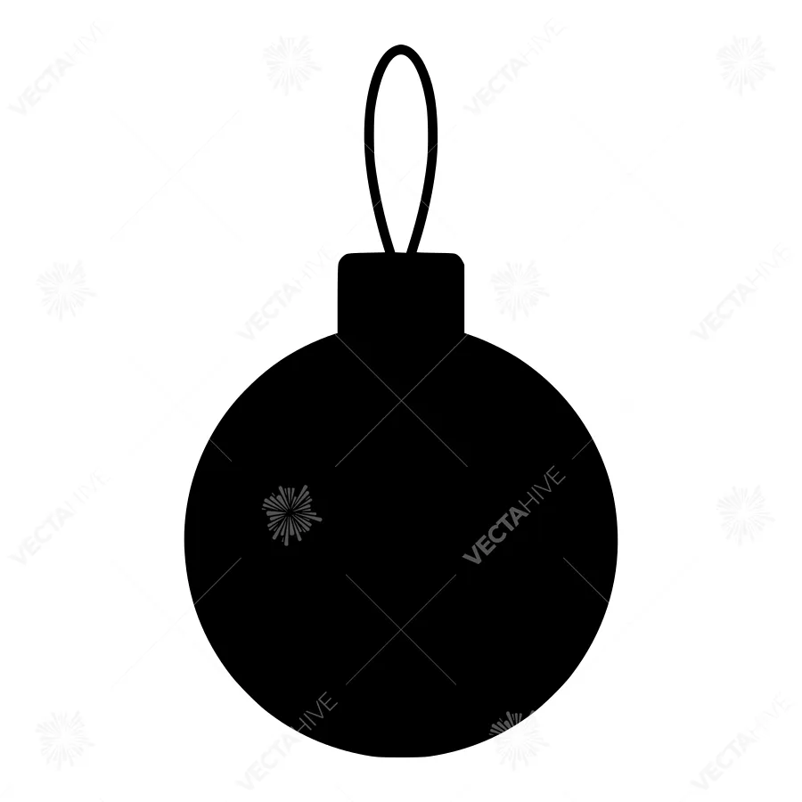Black Christmas Ornament Silhouette