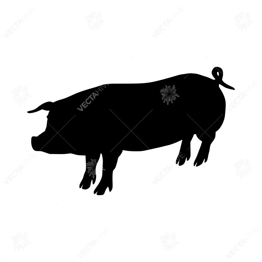 Pig Silhouette Vector Illustration