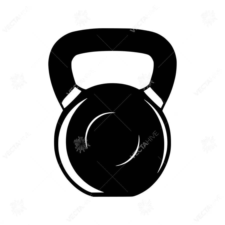 Black Kettlebell Fitness Icon - Vector Illustration