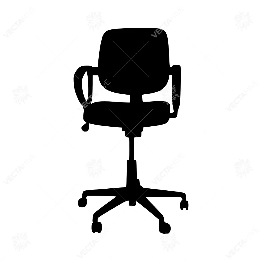 Office Chair Silhouette Black on White