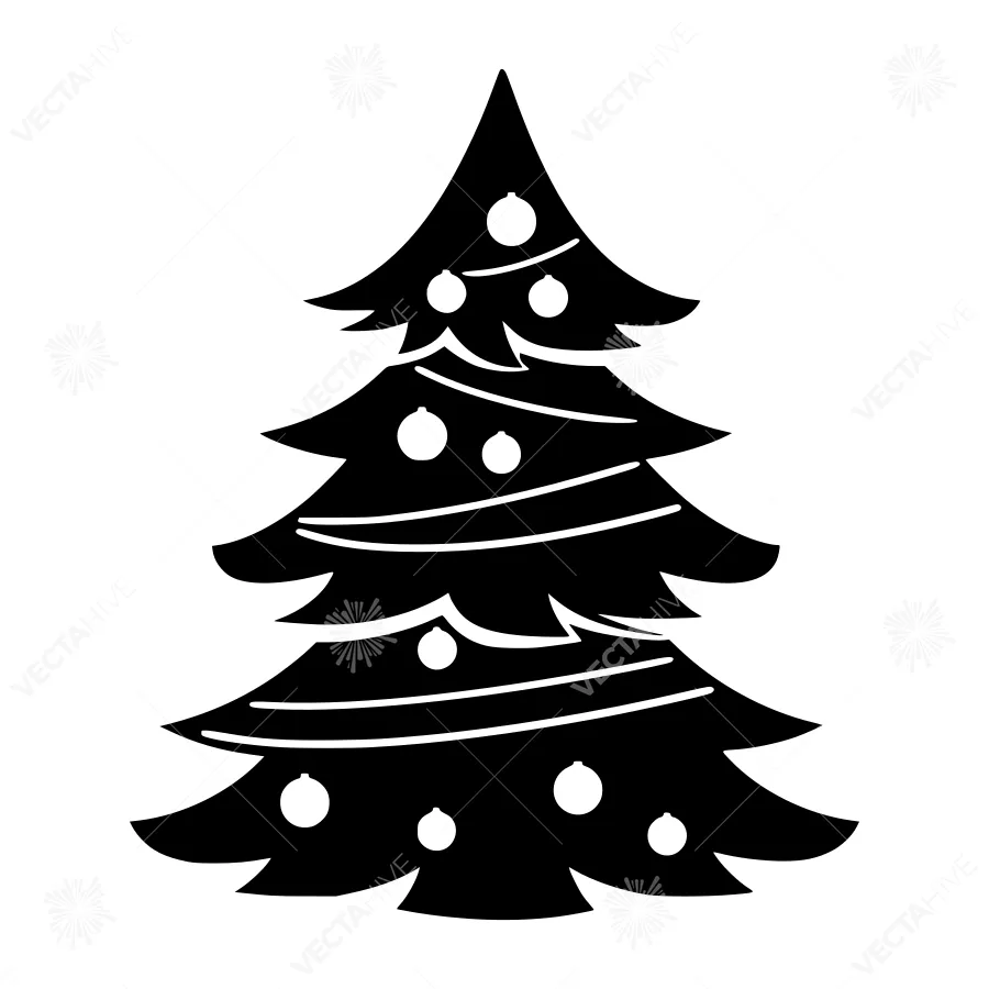 Black Christmas Tree Silhouette