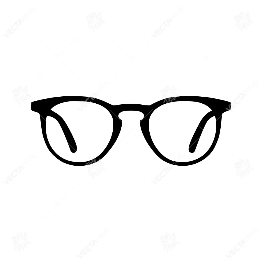 Black Glasses Icon - Vector Illustration