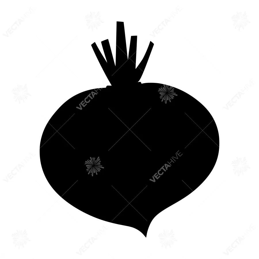 Black Beetroot Silhouette Vector Icon