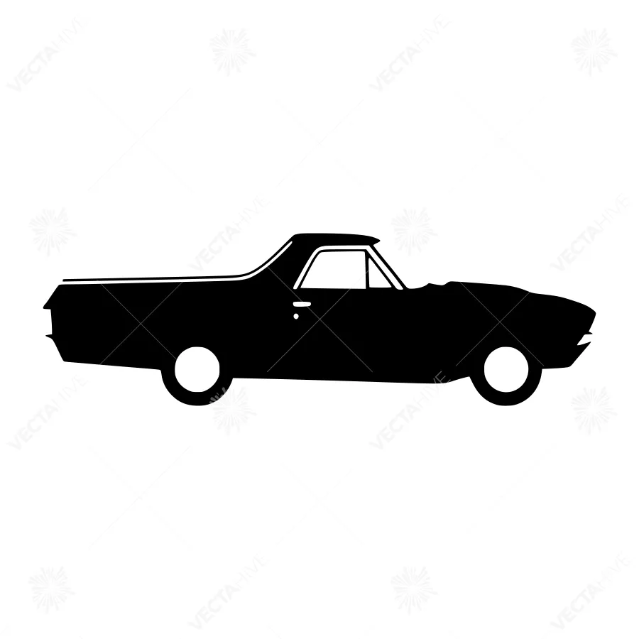 Vintage Pickup Truck Silhouette