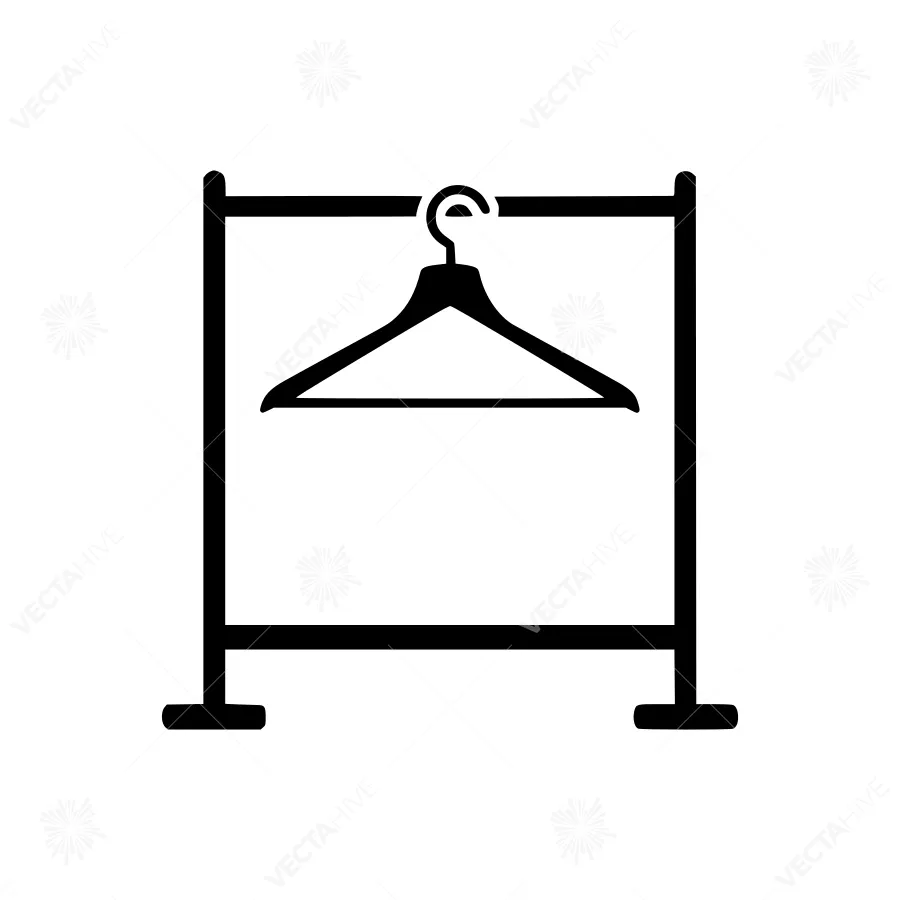 Hanger Rack Icon - Simple Line Art
