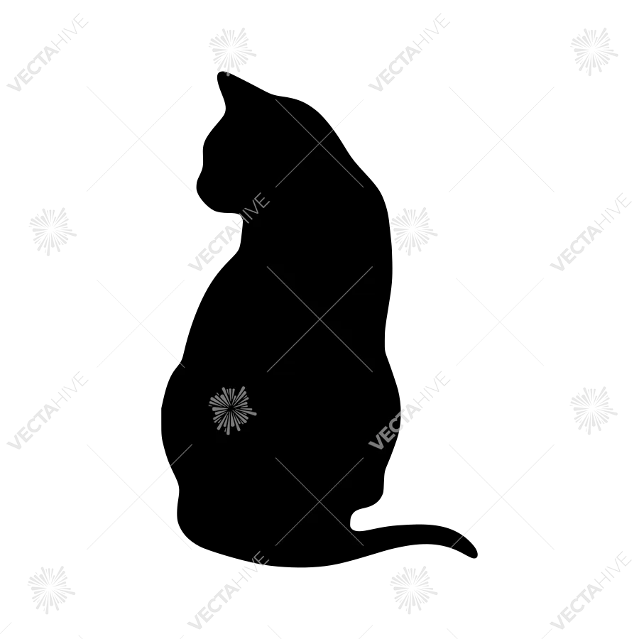 Black Cat Silhouette Vector Graphic