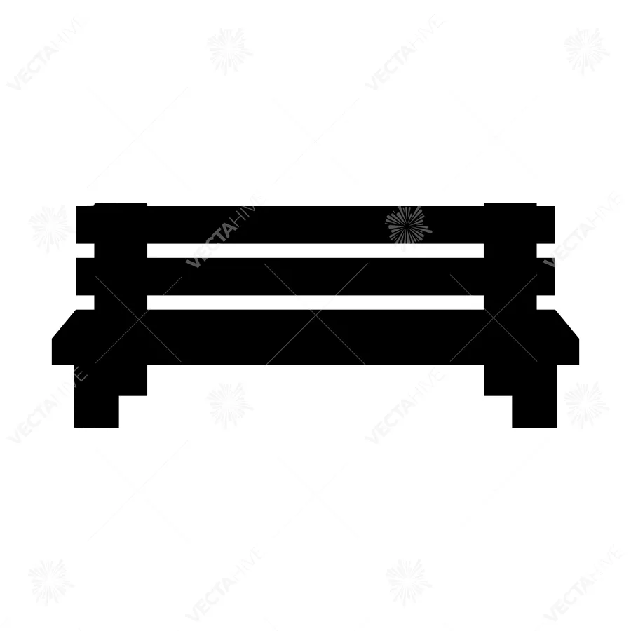 Black Park Bench Icon - Vector Illustration