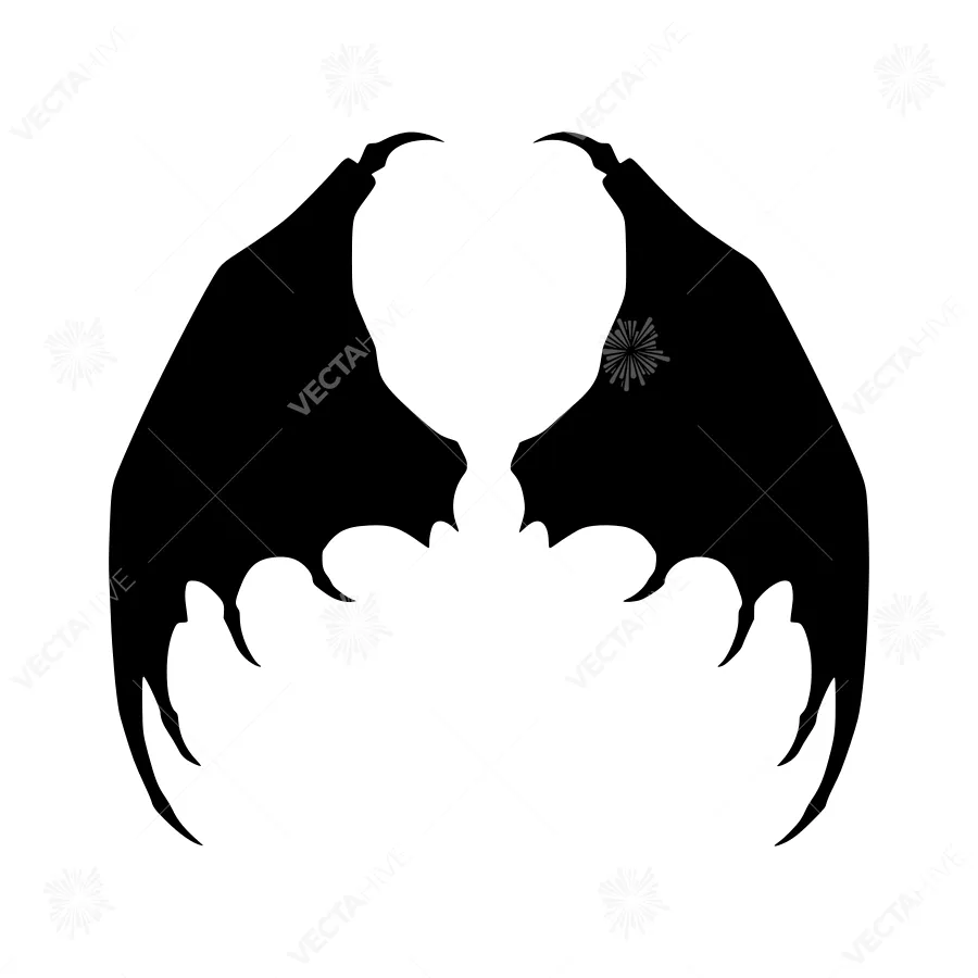 Black Bat Wings Silhouette