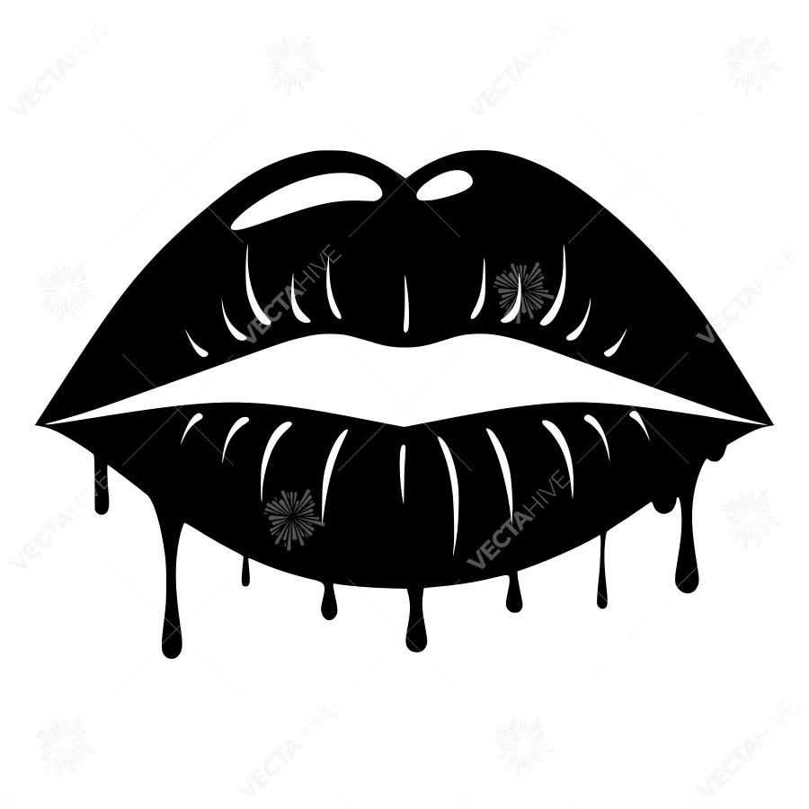 Black Lips Graphic - Dripping Lip Design