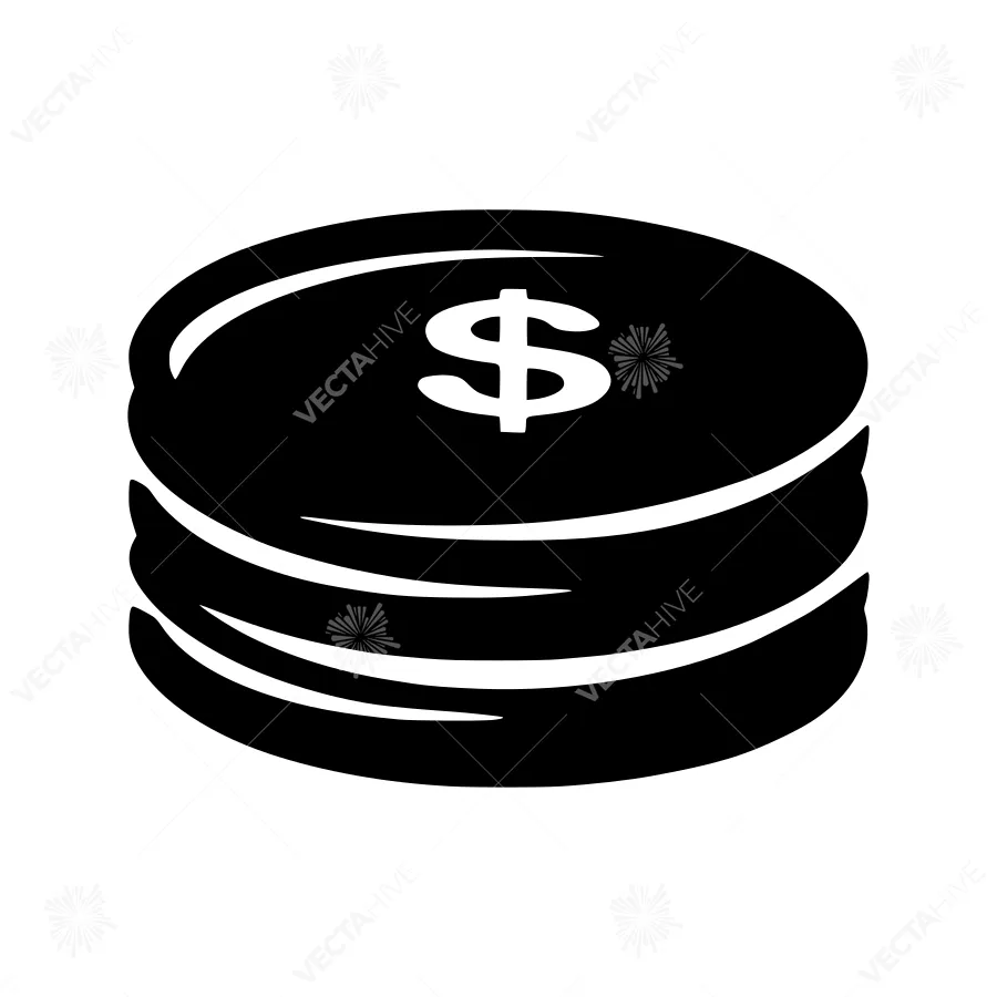 Stack of Coins Icon - Money Symbol