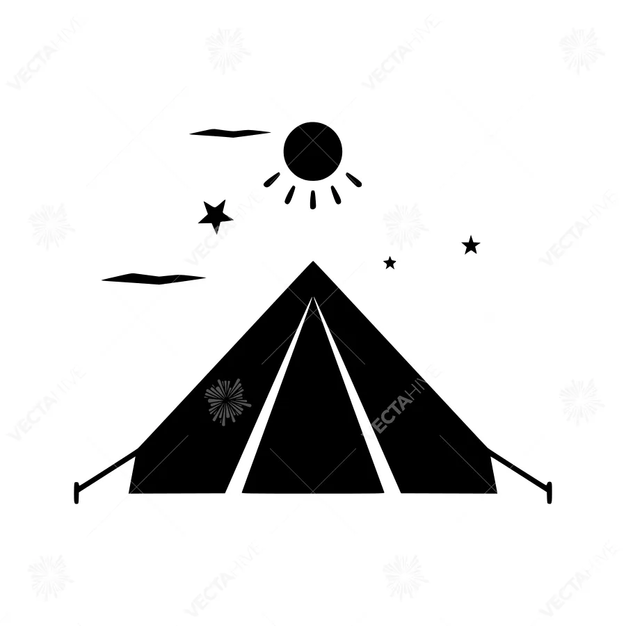 Camping Tent Icon - Minimalist Outdoor Design