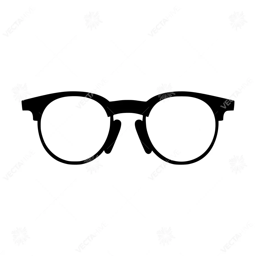 Black Glasses Icon - Vector Illustration
