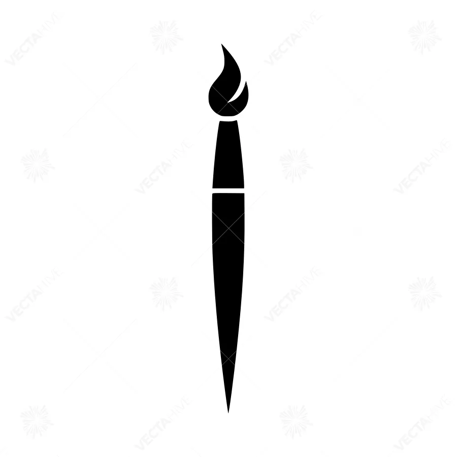 Black Paint Brush Icon - Vector Illustration
