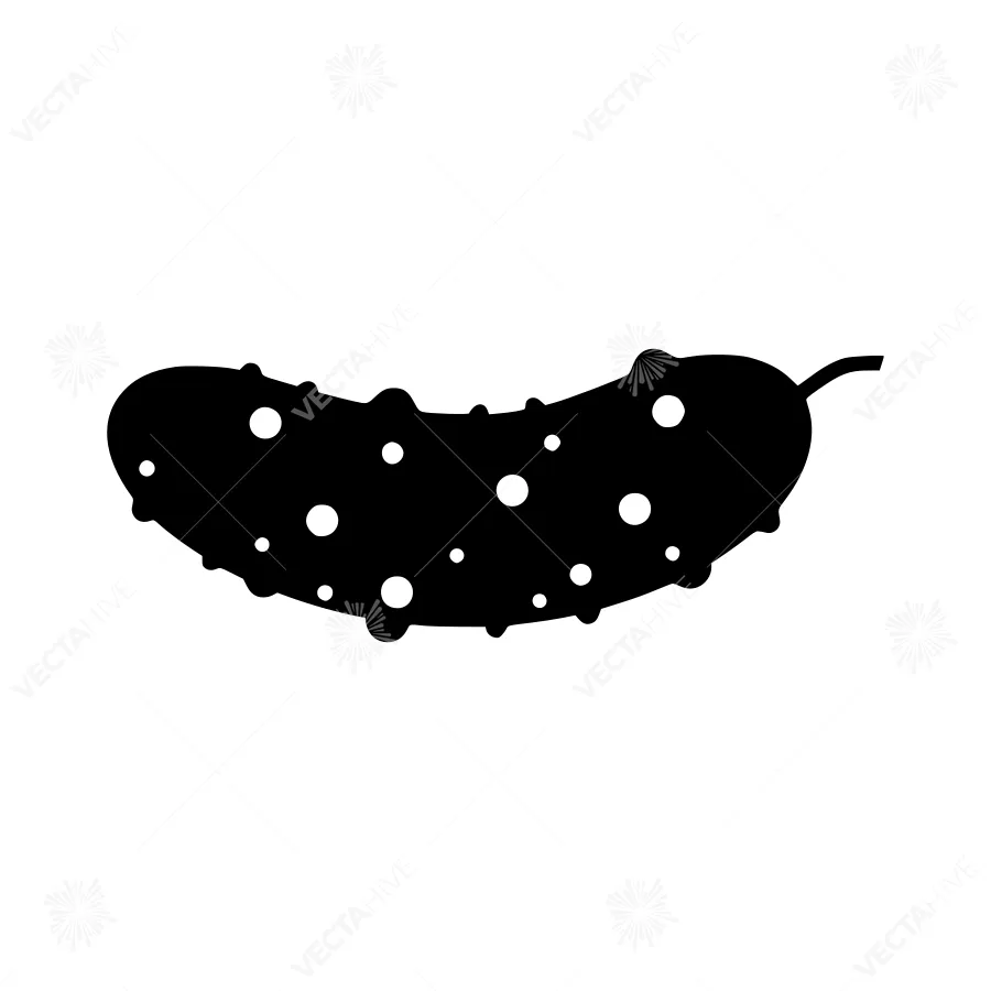 Black Pickle Silhouette Vector Icon
