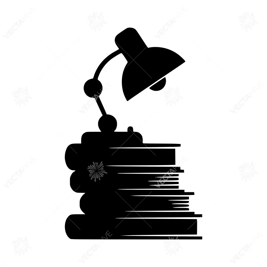 Study Lamp & Books - Minimalist Icon