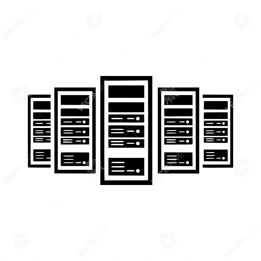 Server Rack Icon - Digital Technology Vector