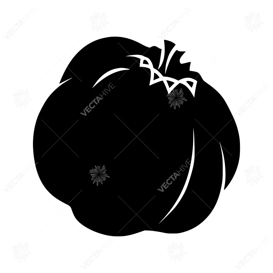 Black Silhouette Pumpkin Vector Icon