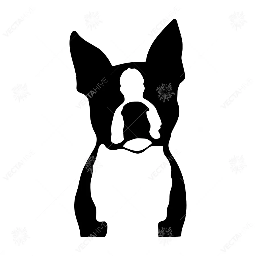 Boston Terrier Silhouette Vector Illustration