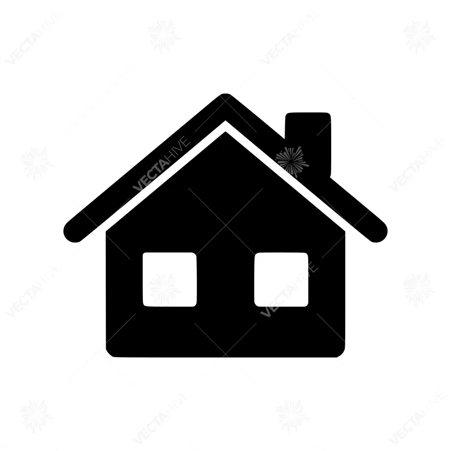 Simple House Icon - Black Outline