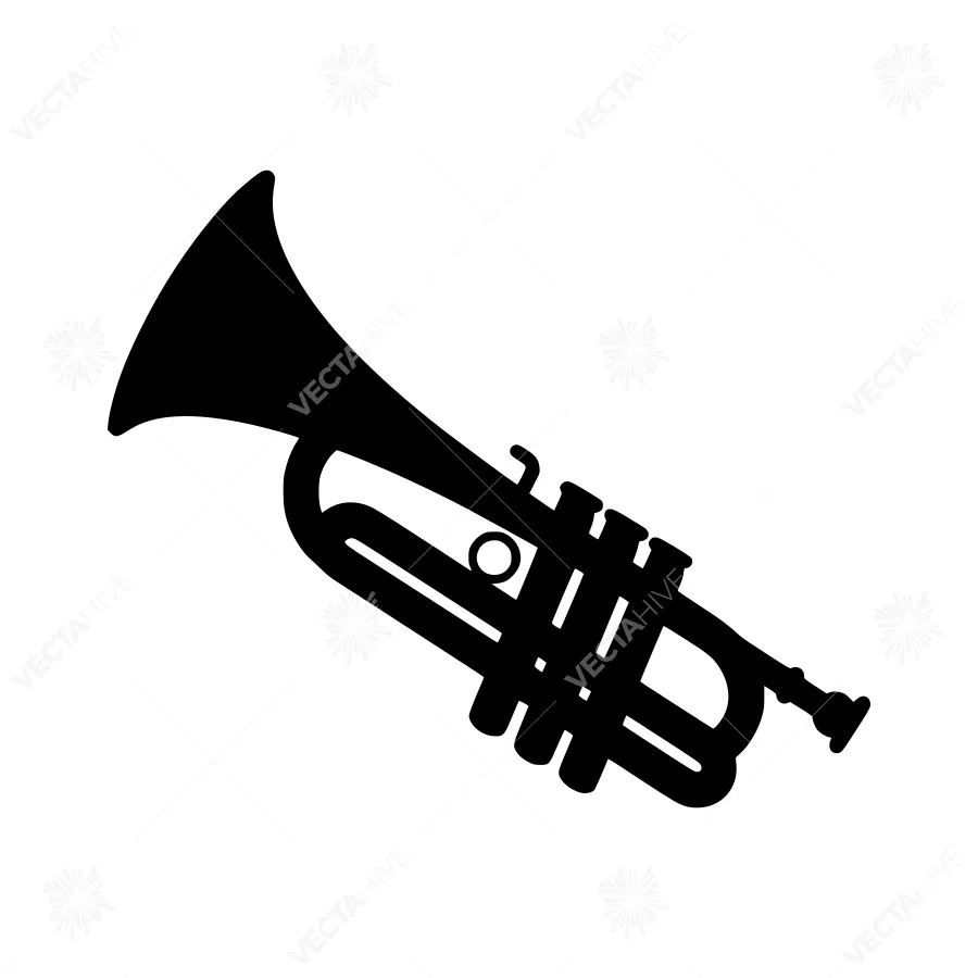 Black Trumpet Silhouette Icon