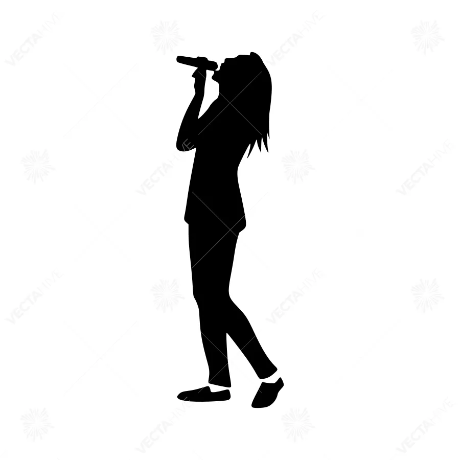 Silhouette Singer Microphone Performance