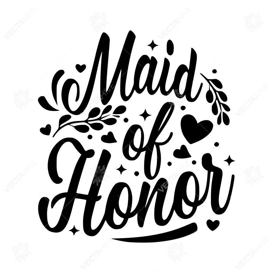 Maid of Honor Typography Illustration