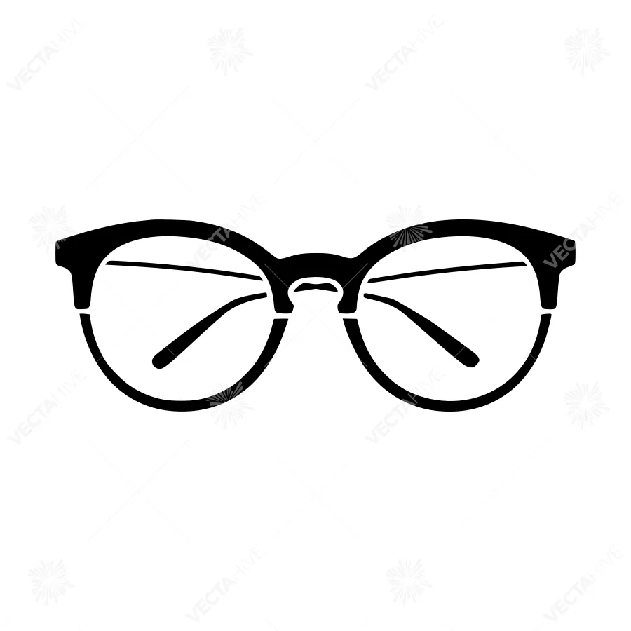 Black Glasses Silhouette Vector Icon