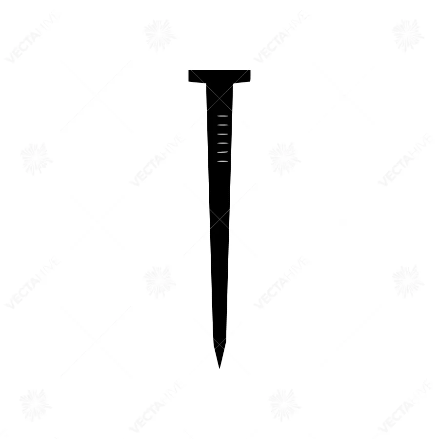 Black Nail Silhouette on White Background