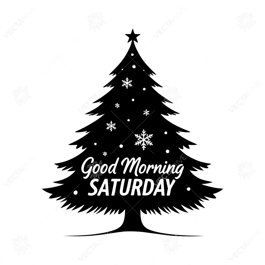 Christmas Tree Good Morning Saturday Illustration