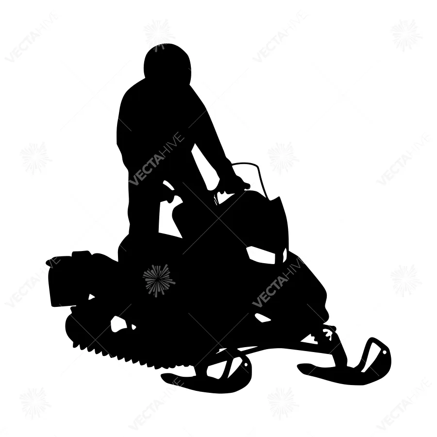 Silhouette Snowmobile Rider
