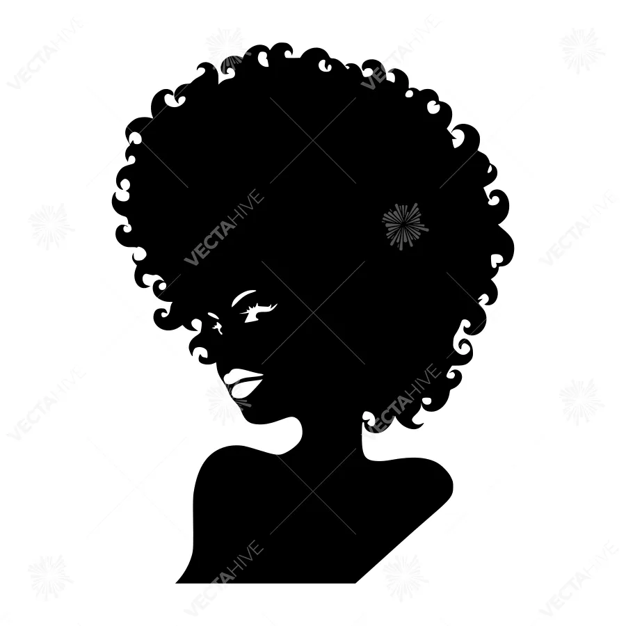 Black Silhouette African Woman Portrait