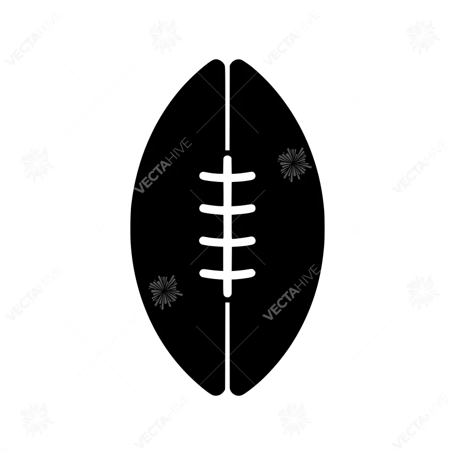 Black Football Icon - Minimalist Vector