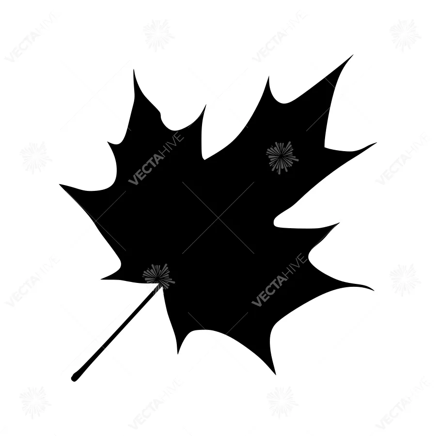 Black Maple Leaf Silhouette Vector