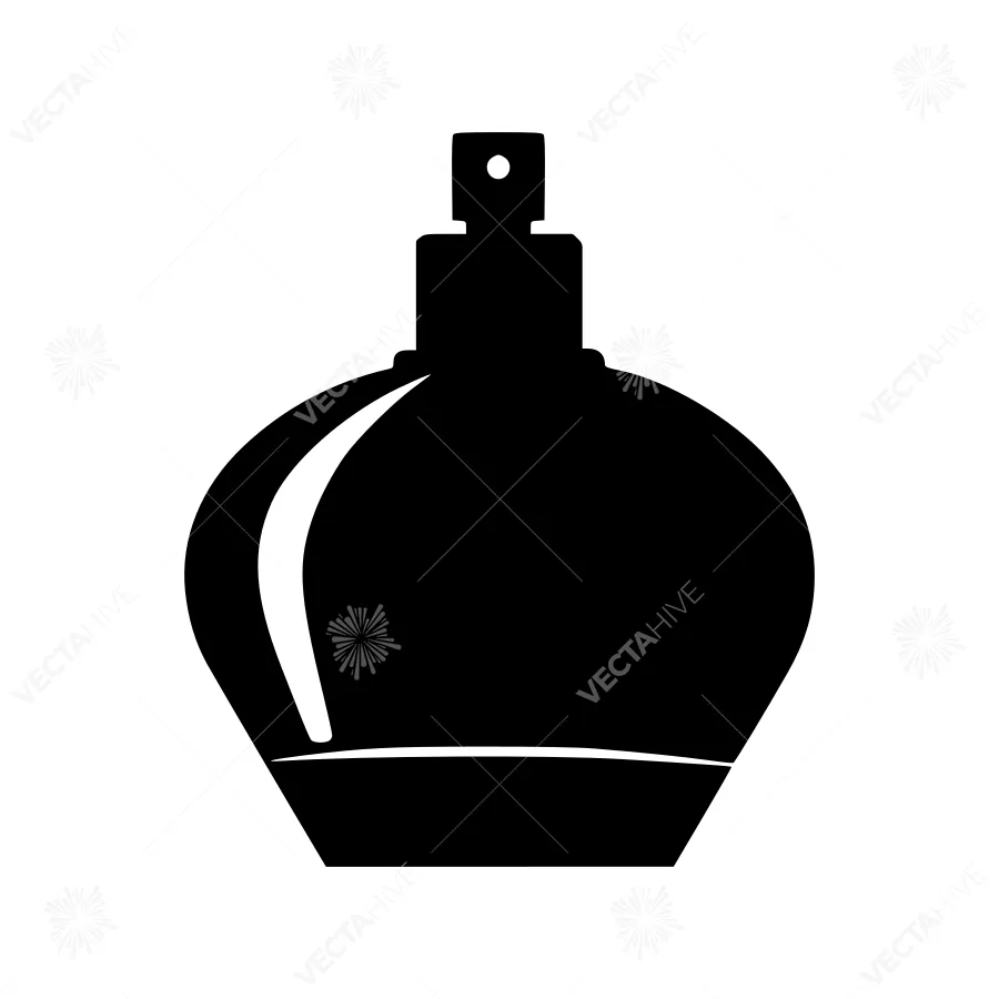 Perfume Bottle Icon - Black Silhouette