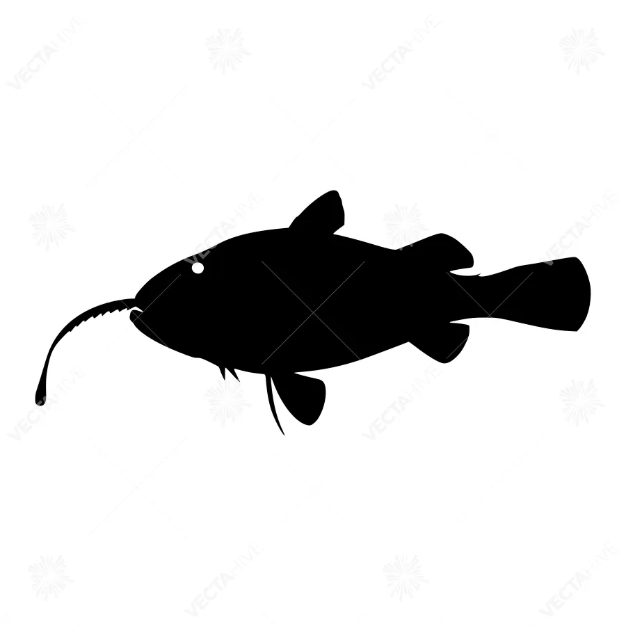 Black Silhouette Fish Illustration