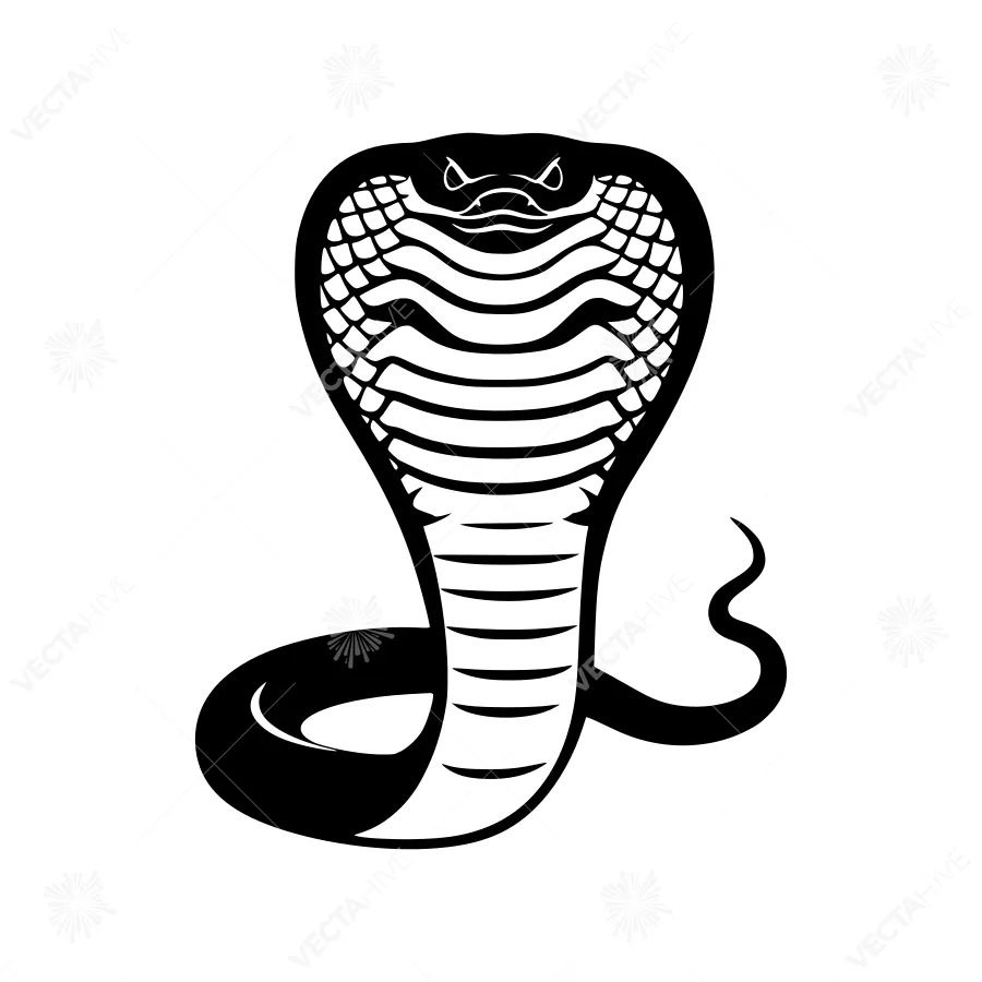 Black Cobra Silhouette Vector Illustration