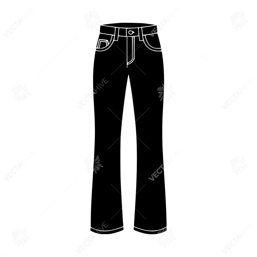 Black Jeans Silhouette Vector Illustration