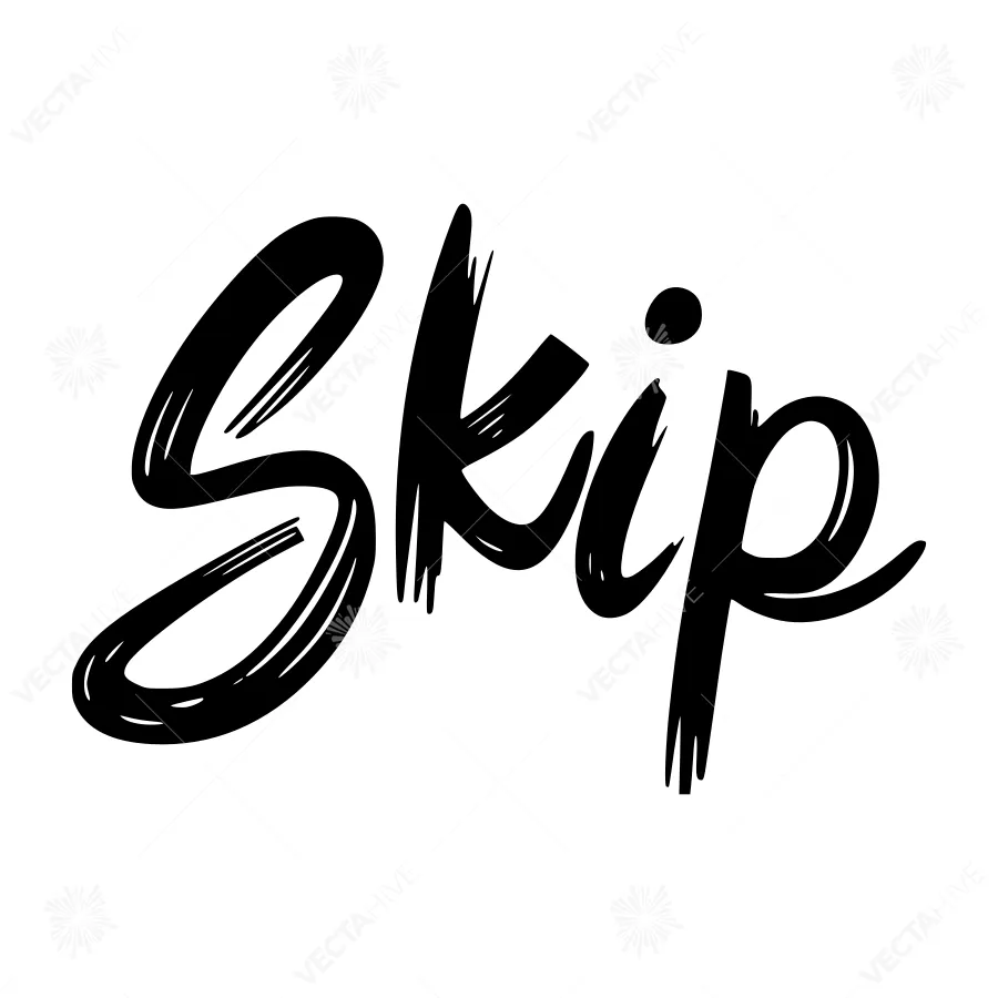 Brush Lettered Skip Word Art - Bold Typography